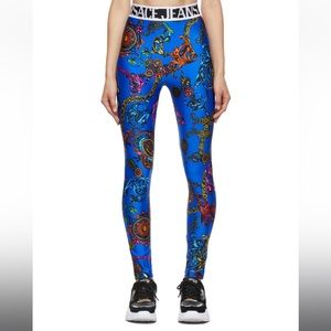 Versace Jeans Couture Blue Baroque Leggings